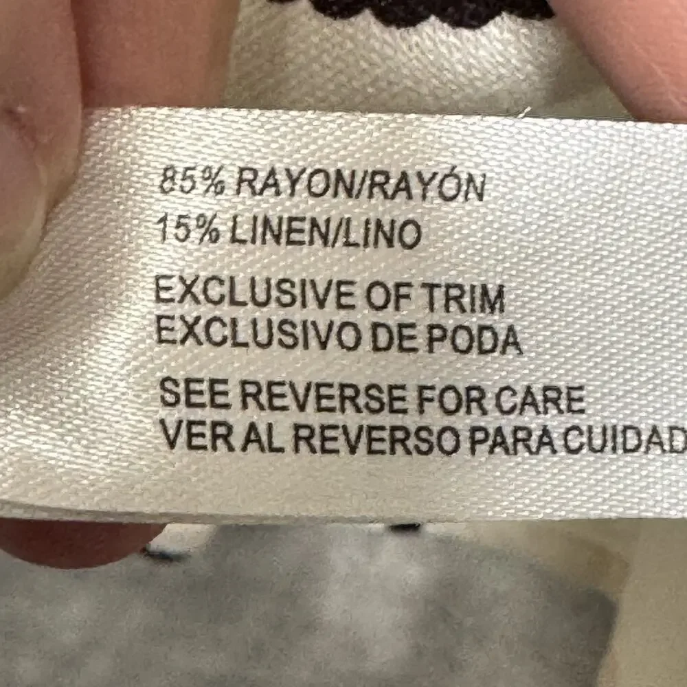 Rich & Famous Tank Top Womens Medium White Brown Paisley Halter Beaded Trim - Picture 6 of 7